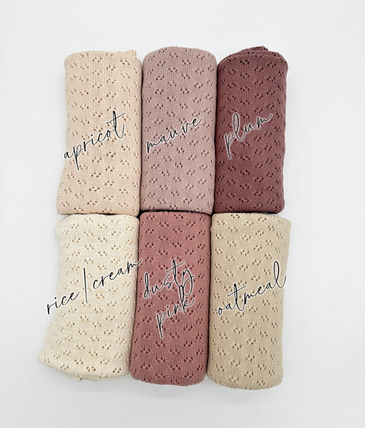 Grace Knitted Cotton Baby Blanket - Dusty Pink
