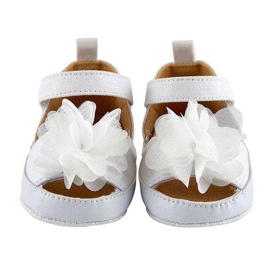 White Flower Sandals - 6-12 mo