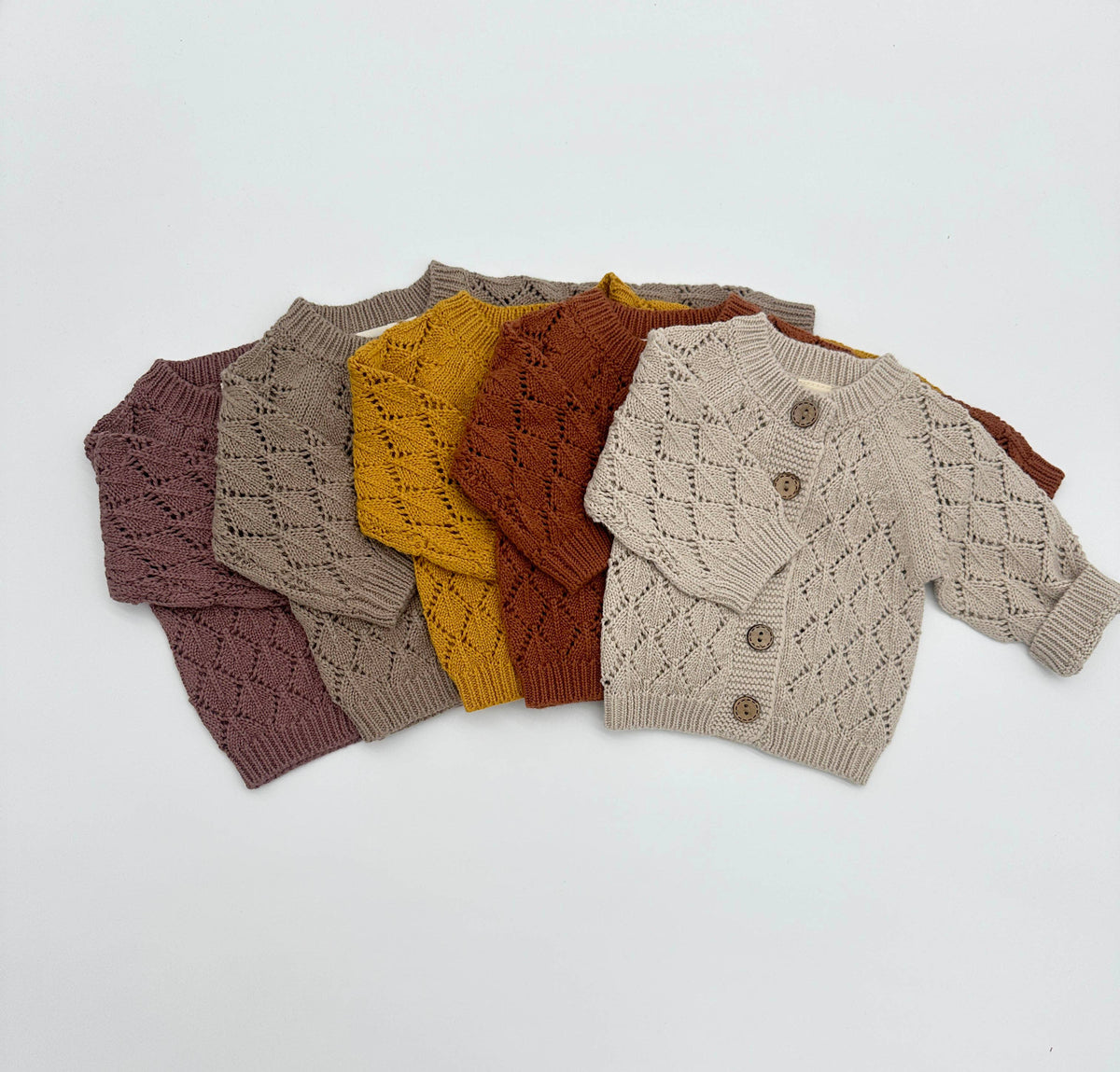 Annie Diamond Cardigan - Plum / 6-12 months