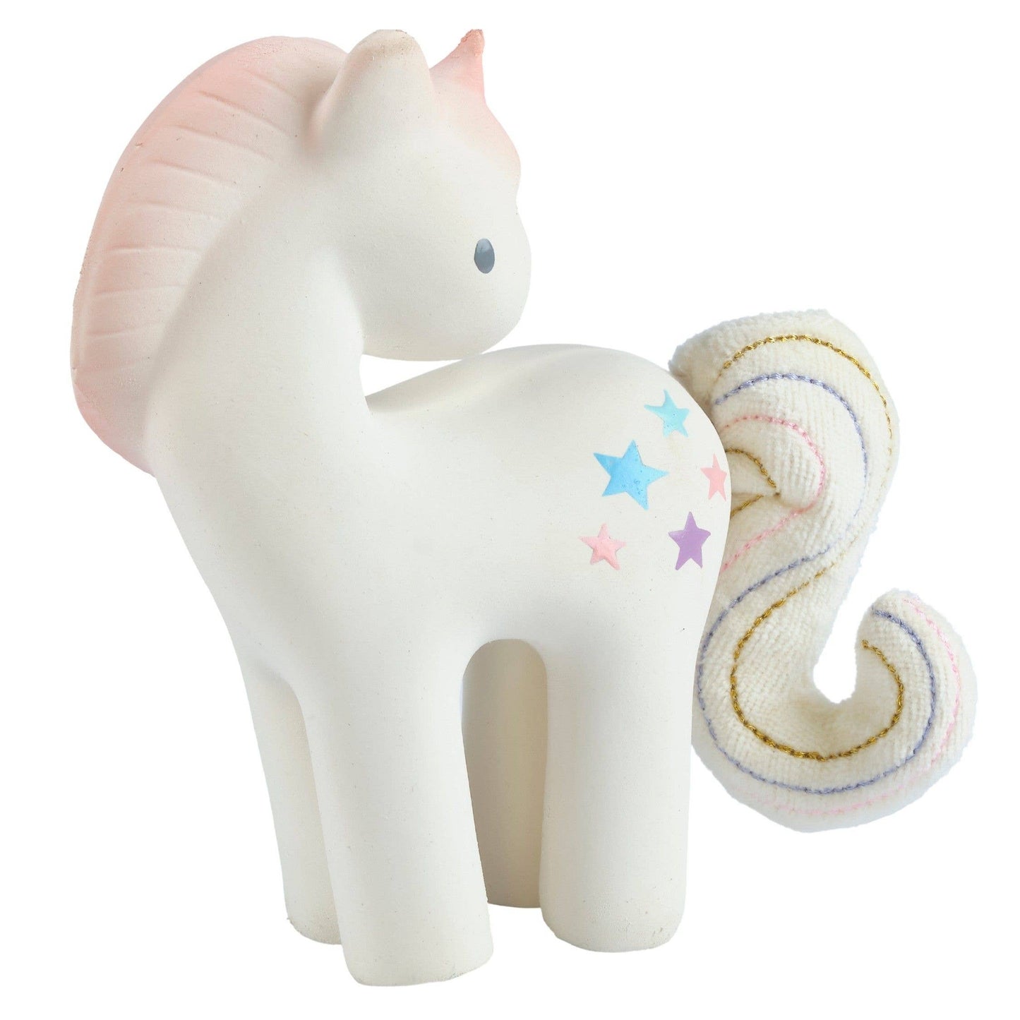 Unicorn Rubber Rattle w/Crinkle Tail
