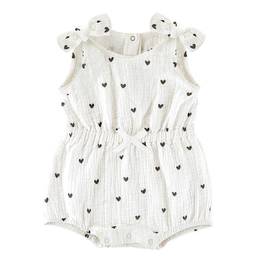 Cinch Waist Romper - Hearts - 6-12 mo
