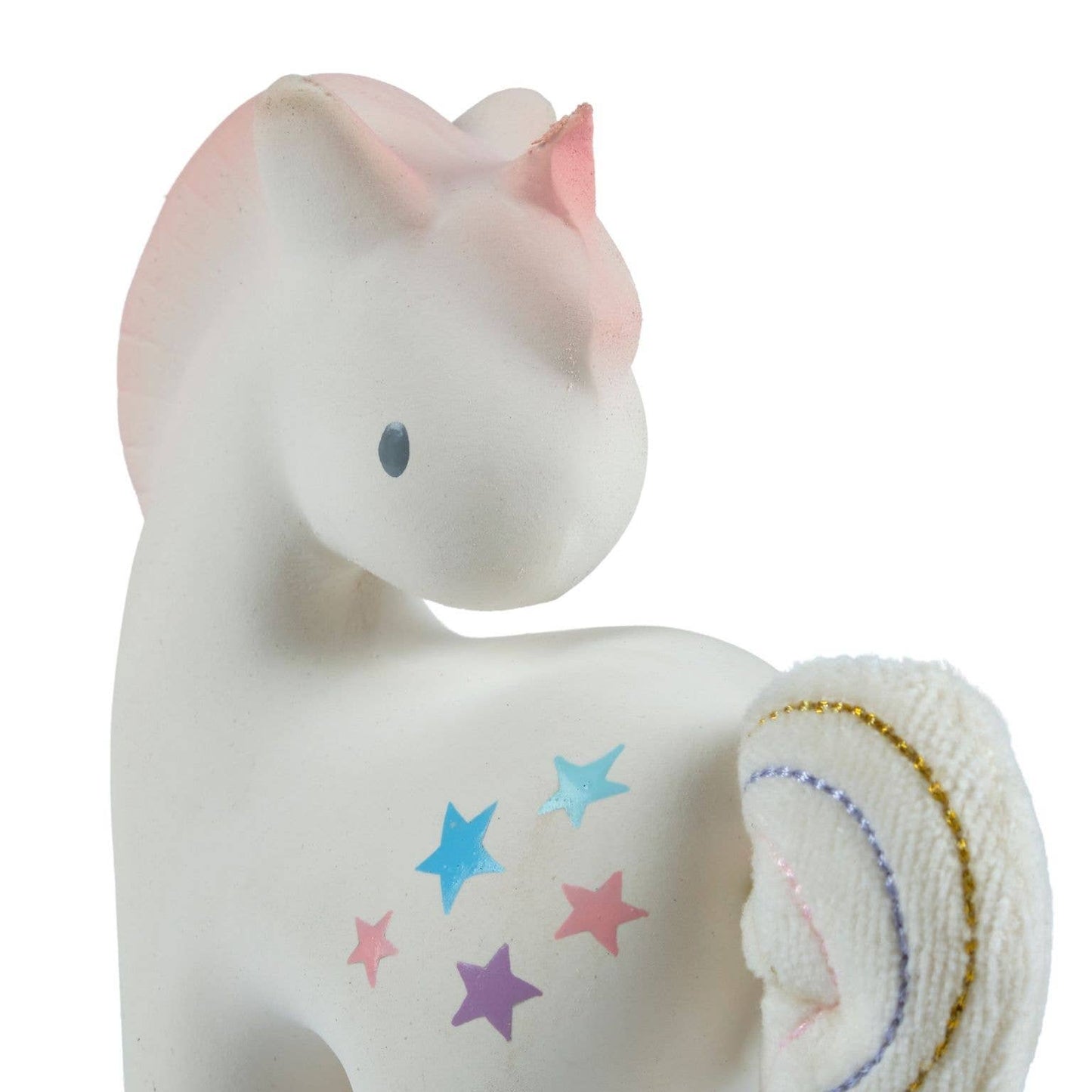 Unicorn Rubber Rattle w/Crinkle Tail