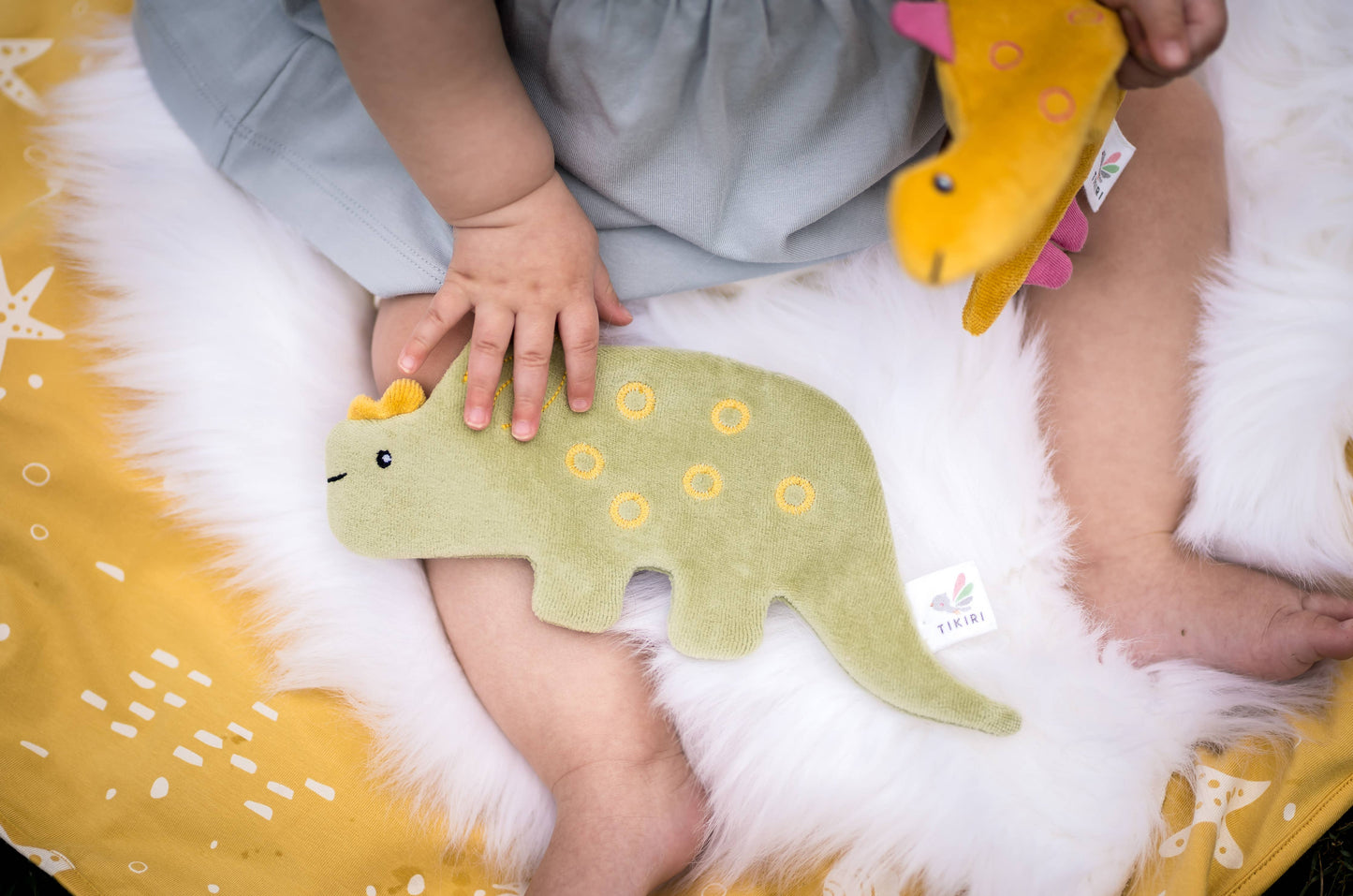 Dinosaur Organic Fabric with Crinkle