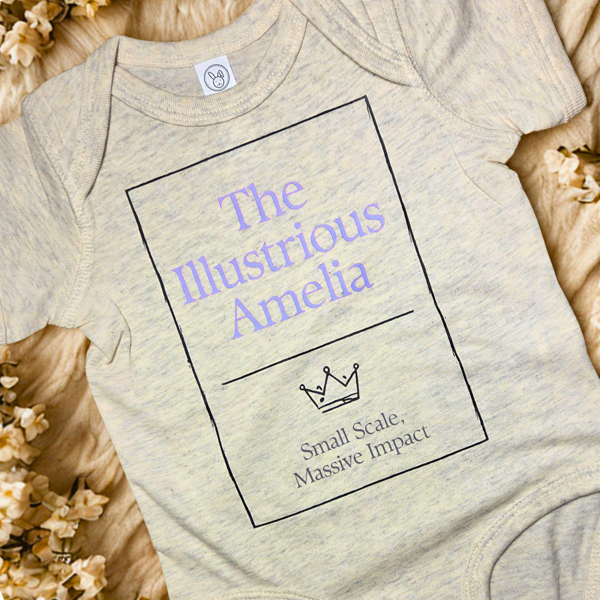 The Illustrious Amelia (Personalized with Baby's Name) Onesie (#23)