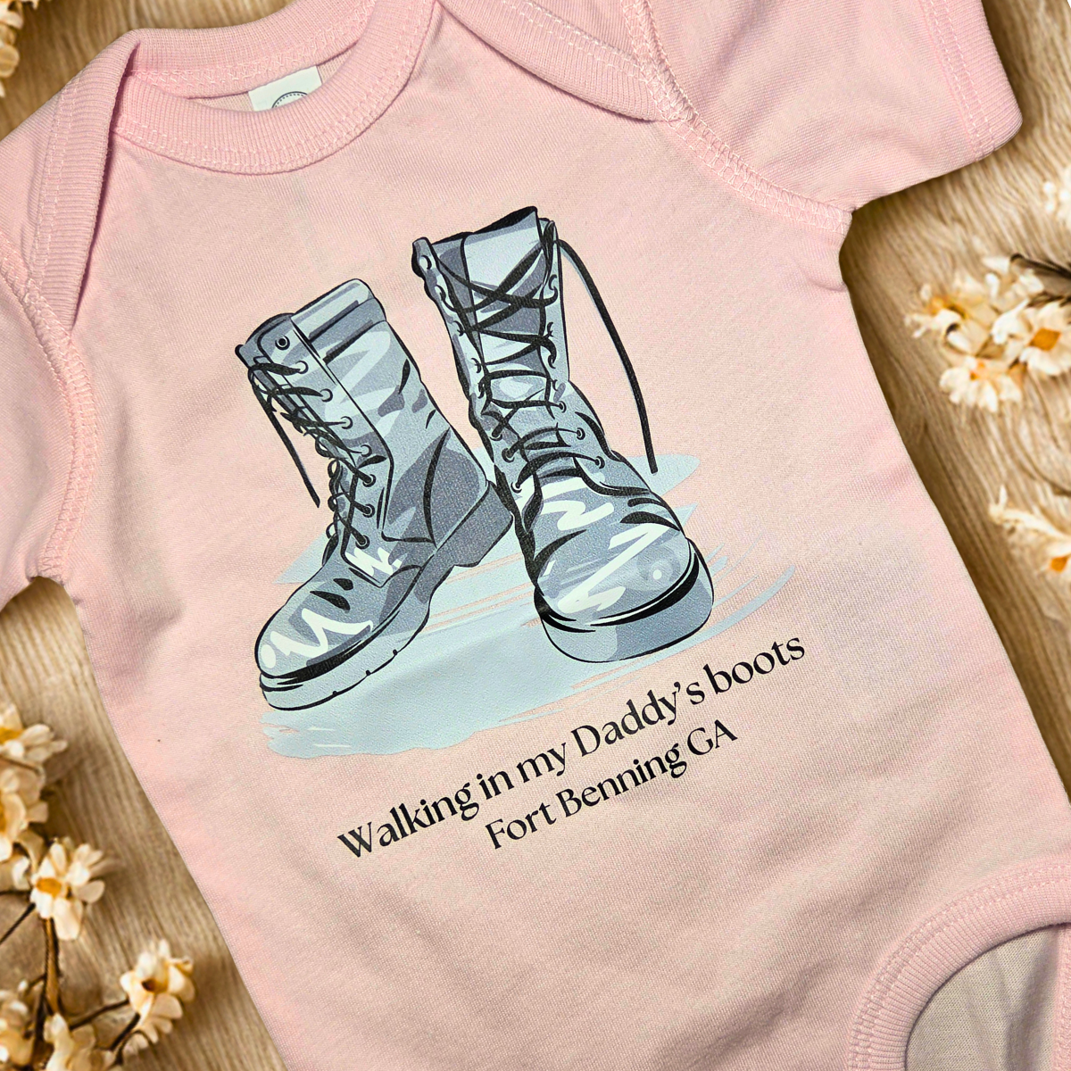 Walking in my Daddy's Boots - Pink Onesie (#29)