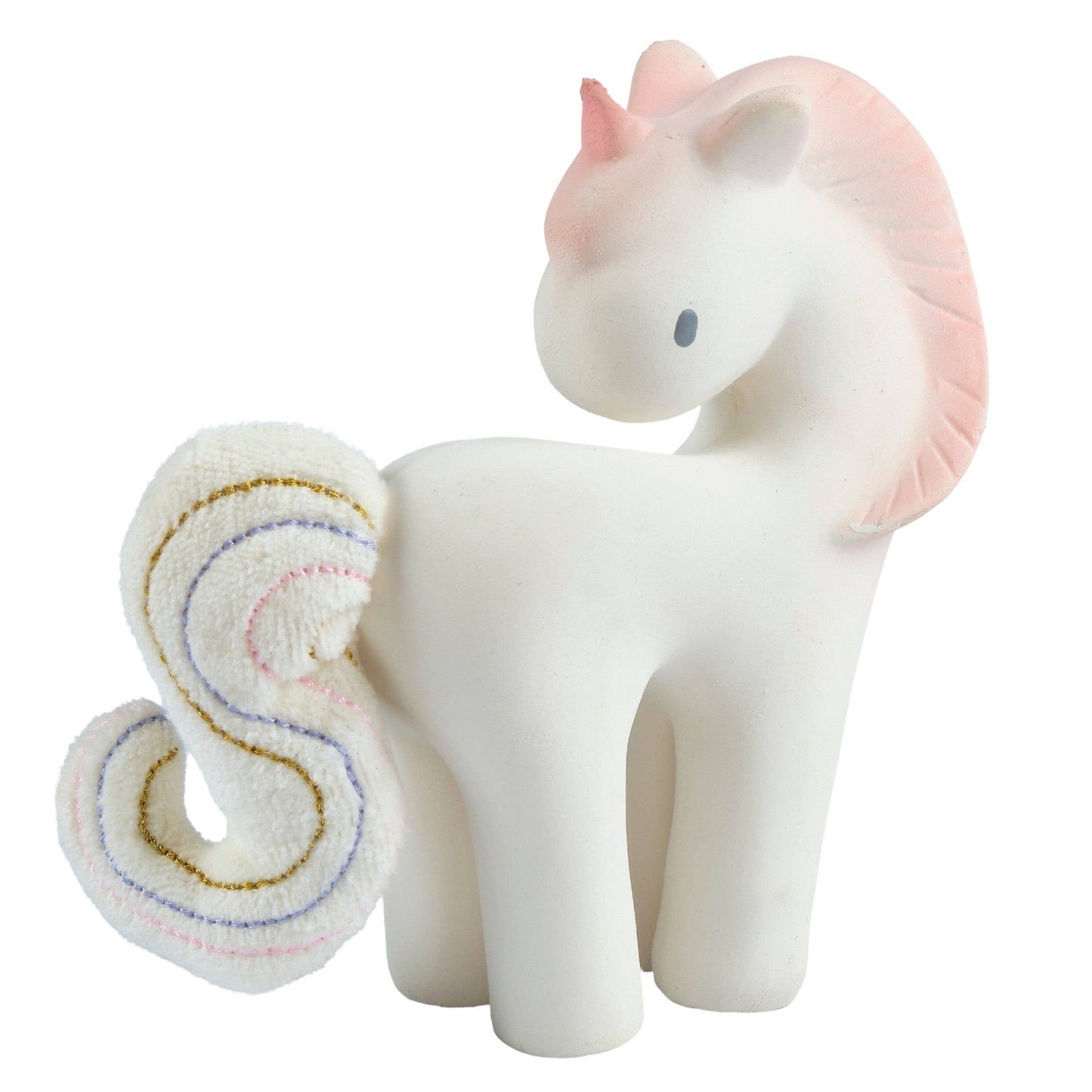 Unicorn Rubber Rattle w/Crinkle Tail