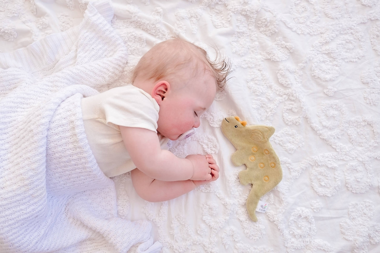 Dinosaur Organic Fabric with Crinkle