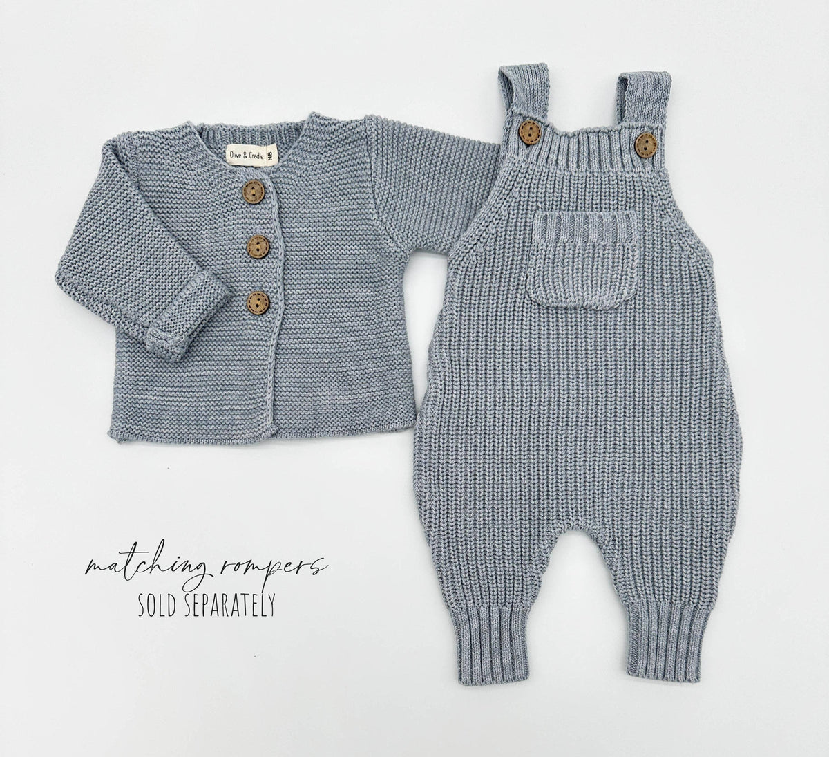 Andi Knitted Cardigan - Heather blue / 6-12 months