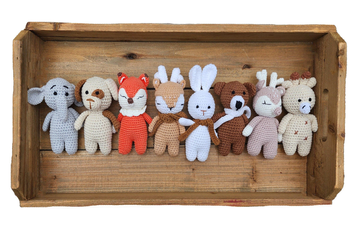 Mini Crochet Animals - Mini DARK Teddy bear
