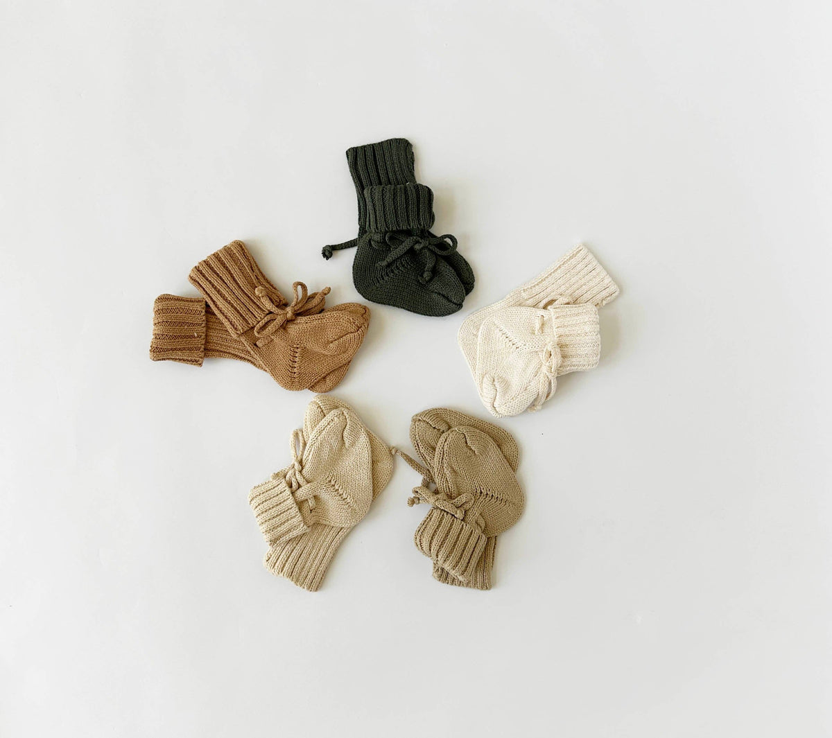 Baby Knit Booties Socks - Mauve / 3-9m