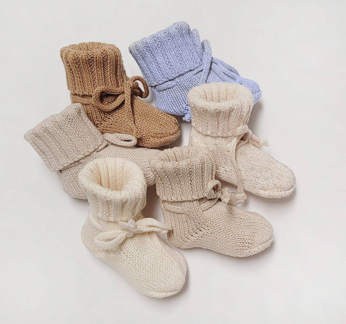 Baby Knit Booties Socks - Mauve / 3-9m
