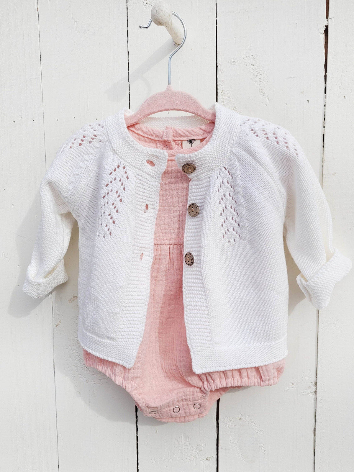 Olesya Cotton Knit Sweater - Mauve / 6-12m