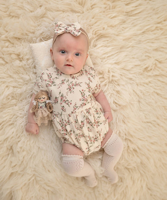 Anessa Romper Set - 2pc set (romper+bow) / 6-9 months US Numeric