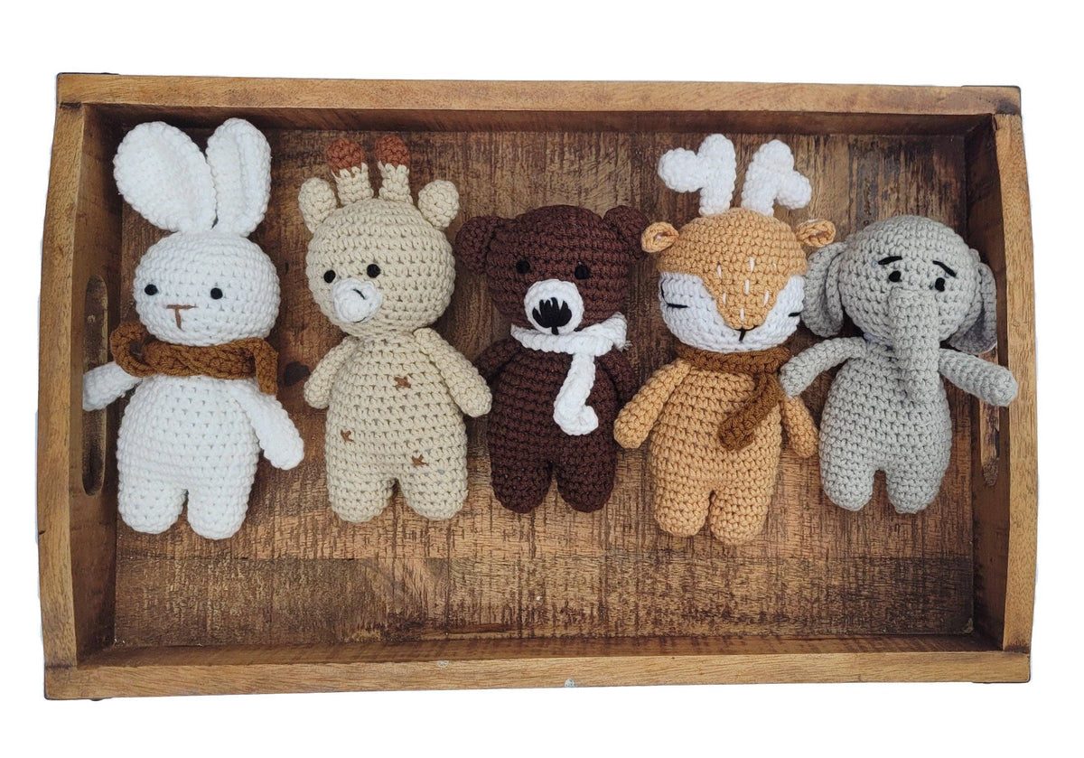 Mini Crochet Animals - Mini DARK Teddy bear