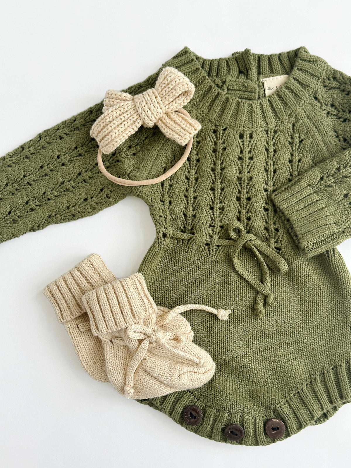 Baby Knit Booties Socks - Mauve / 3-9m