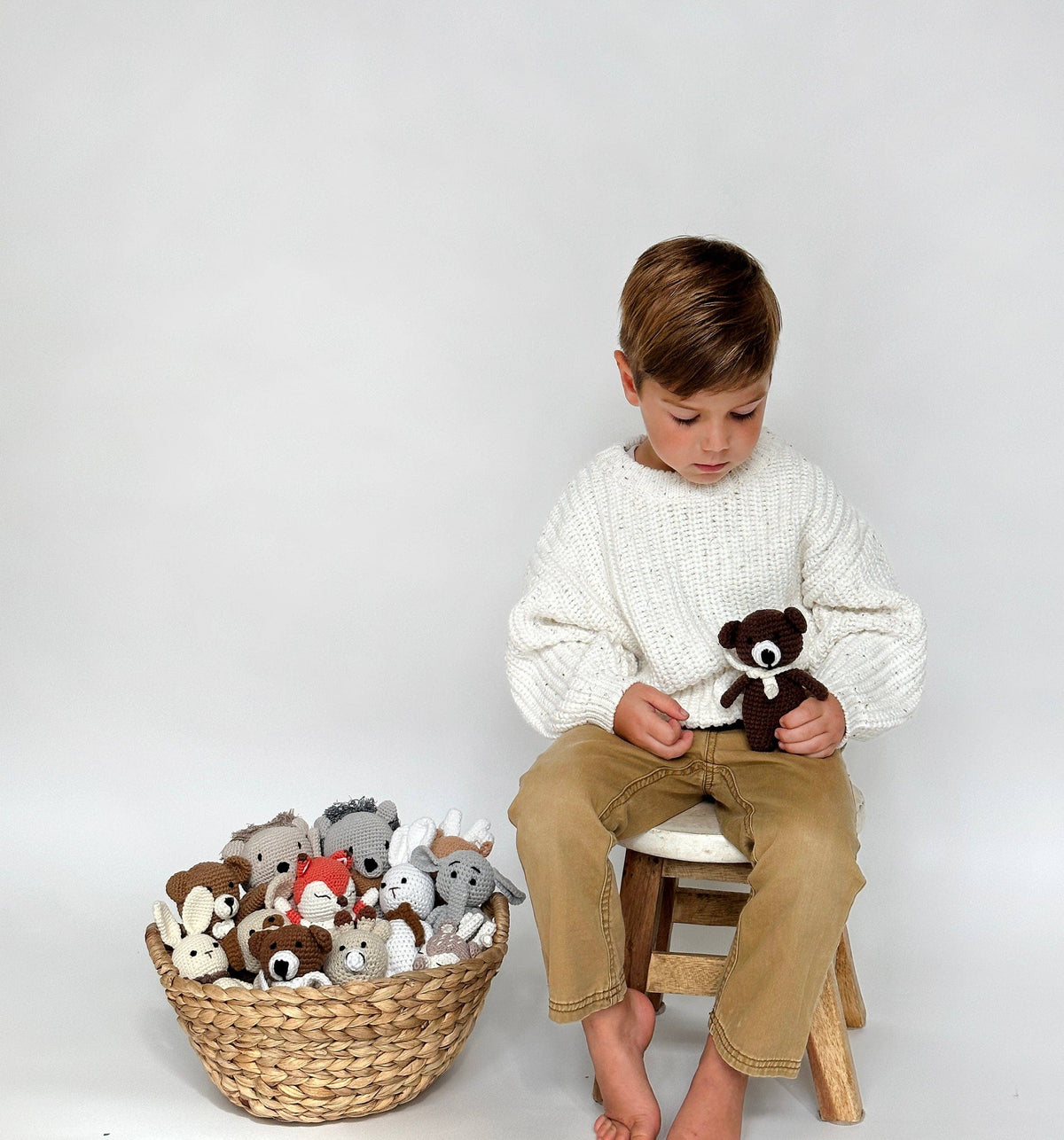Mini Crochet Animals - Mini DARK Teddy bear
