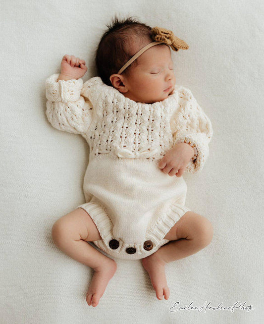 Zoya Knitted Sweater Romper - Dusty pink / 3-6 months