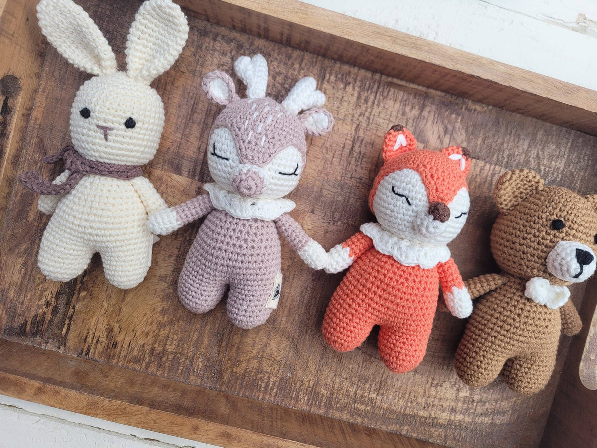 Mini Crochet Animals - Mini DARK Teddy bear