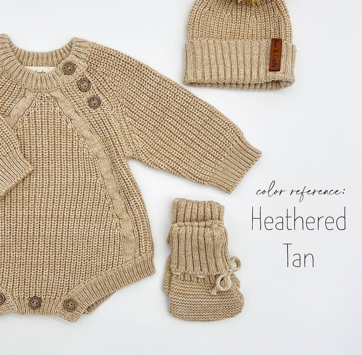 Garter Cotton Knitted Booties - Heathered blue / S | 3-6 months
