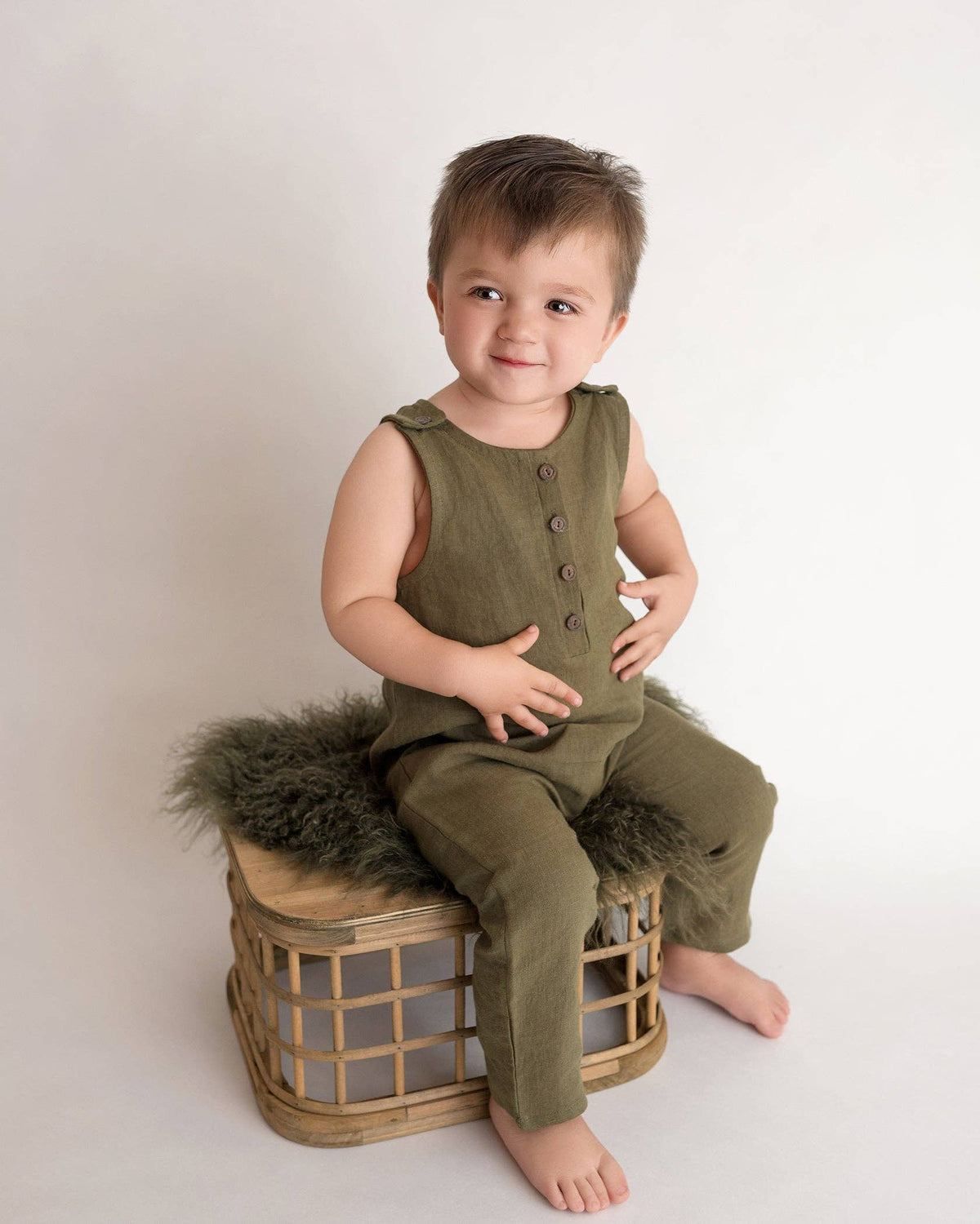 Pierre II Linen Jumper - Mustard / 3-6 monthsUS numeric