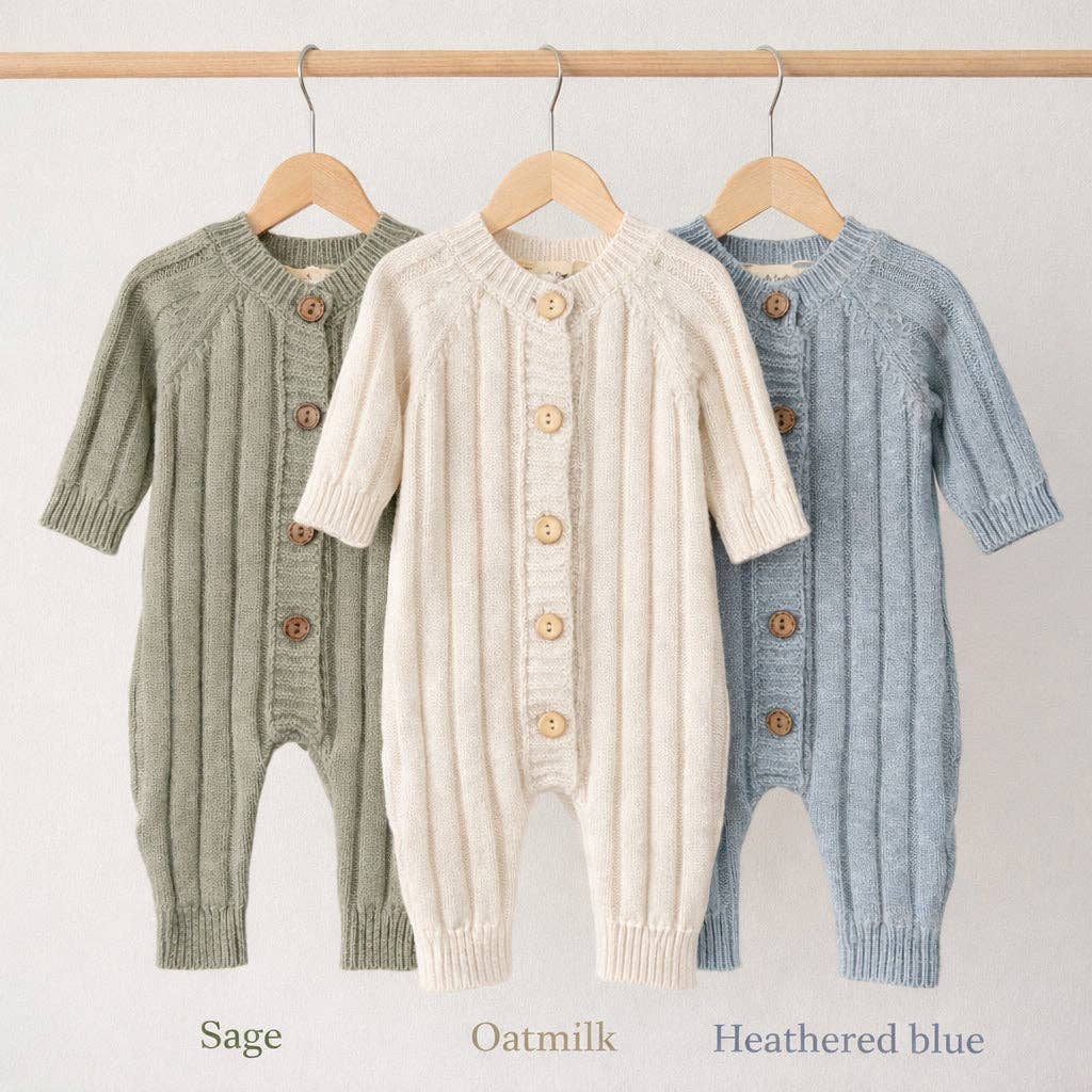 Milo Jumpsuit - Heathered blue / 6-12 months