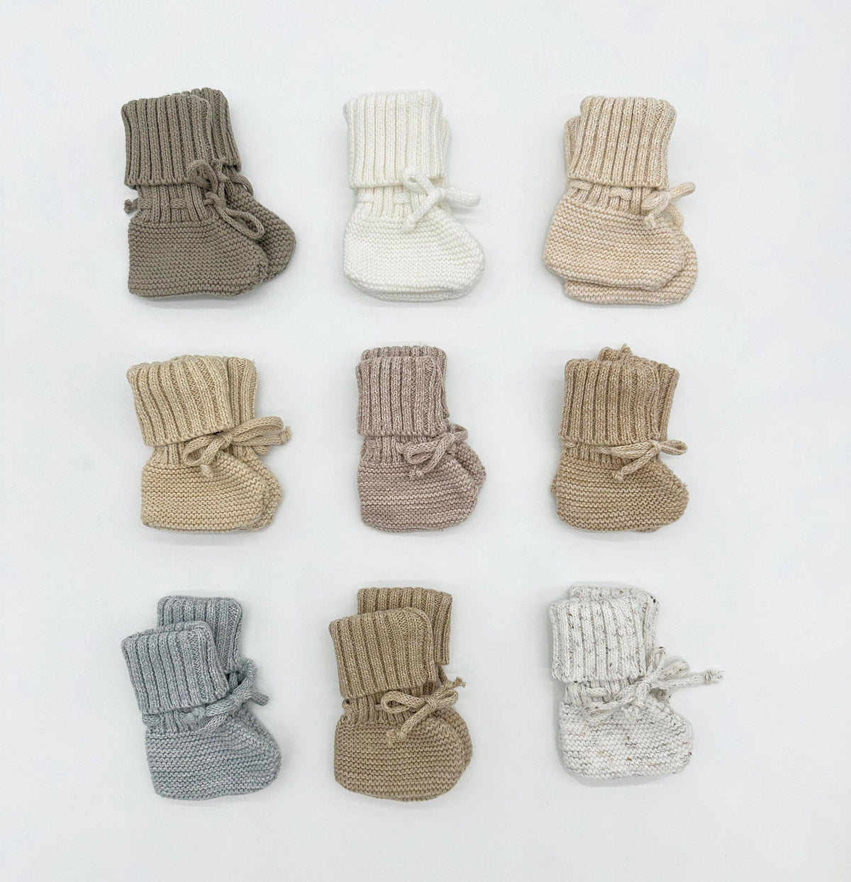 Garter Cotton Knitted Booties - Heathered blue / S | 3-6 months