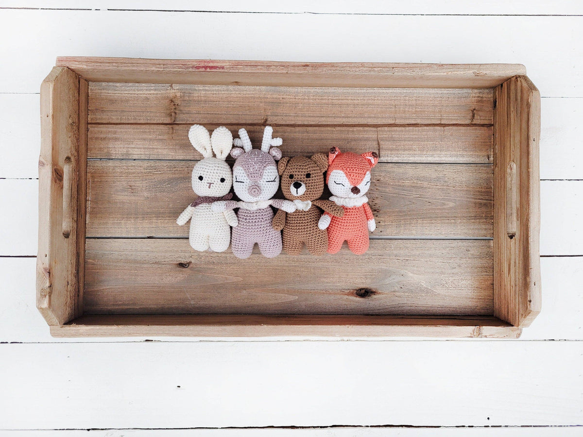 Mini Crochet Animals - Mini DARK Teddy bear