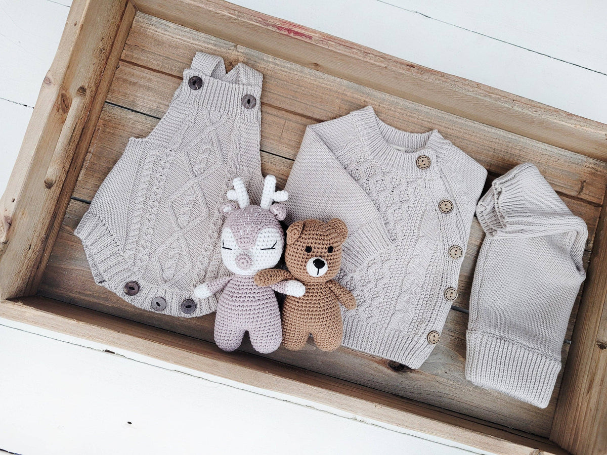 Mini Crochet Animals - Mini DARK Teddy bear