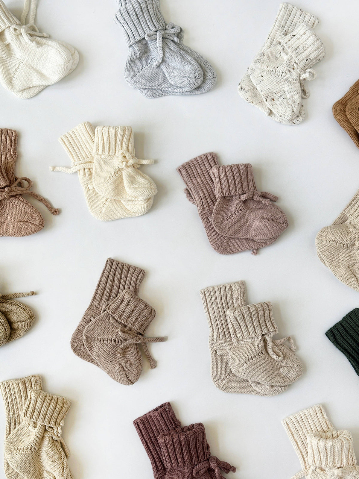 Baby Knit Booties Socks - Dusty pink / 3-9m