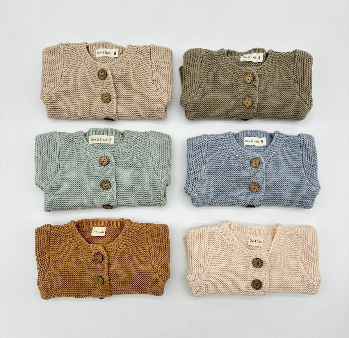 Andi Knitted Cardigan - Heather blue / 6-12 months