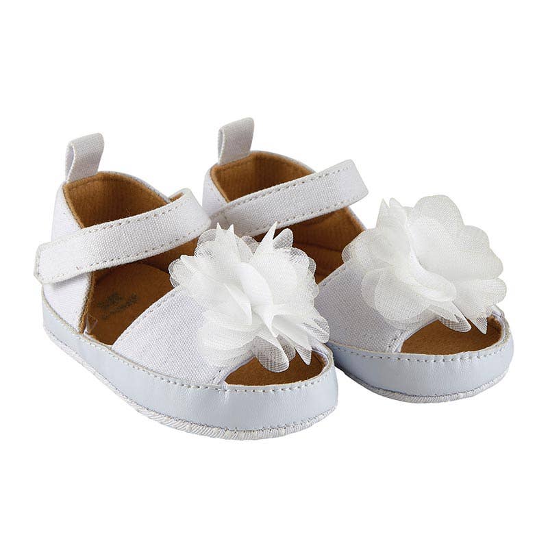 White Flower Sandals - 6-12 mo