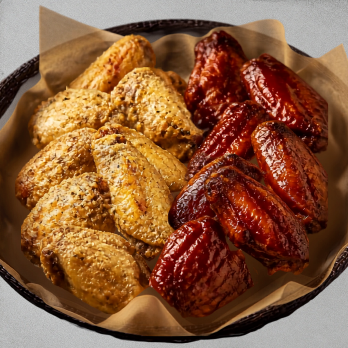 Garlic Parmesan & BBQ Chicken Wings Platter