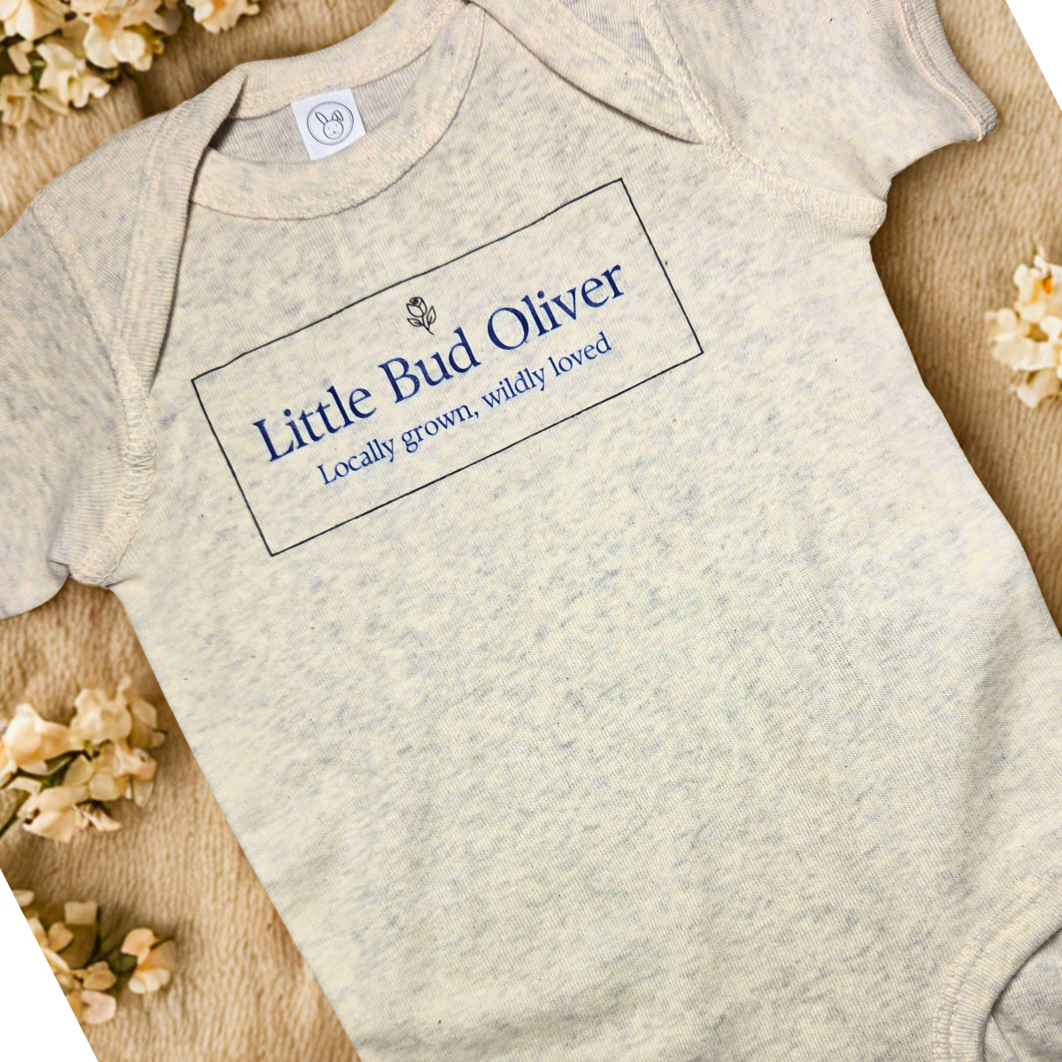 Little Bud Oliver (Personalized with Baby's Name) Onesie (#13)