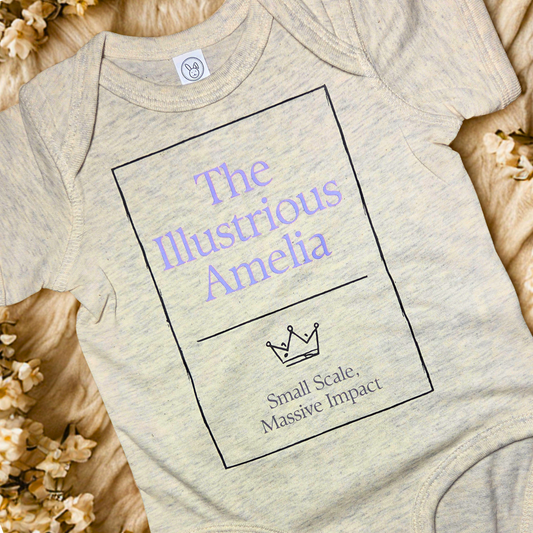 The Illustrious Amelia (Personalized with Baby's Name) Onesie (#23)