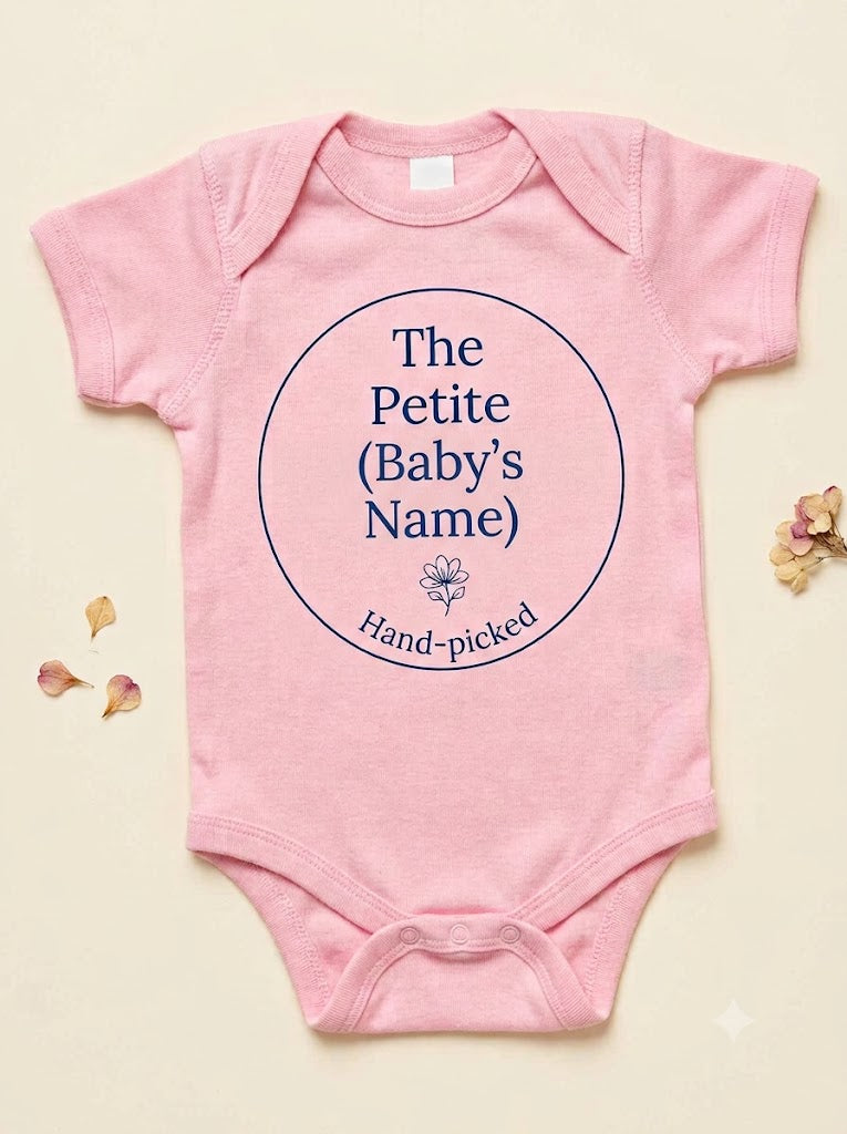 The Petite Eliana (Personalized with Baby's Name) Ring-Spun Cotton Baby Onesie - Custom Infant Bodysuit by Dragonfly Toys & Gifts