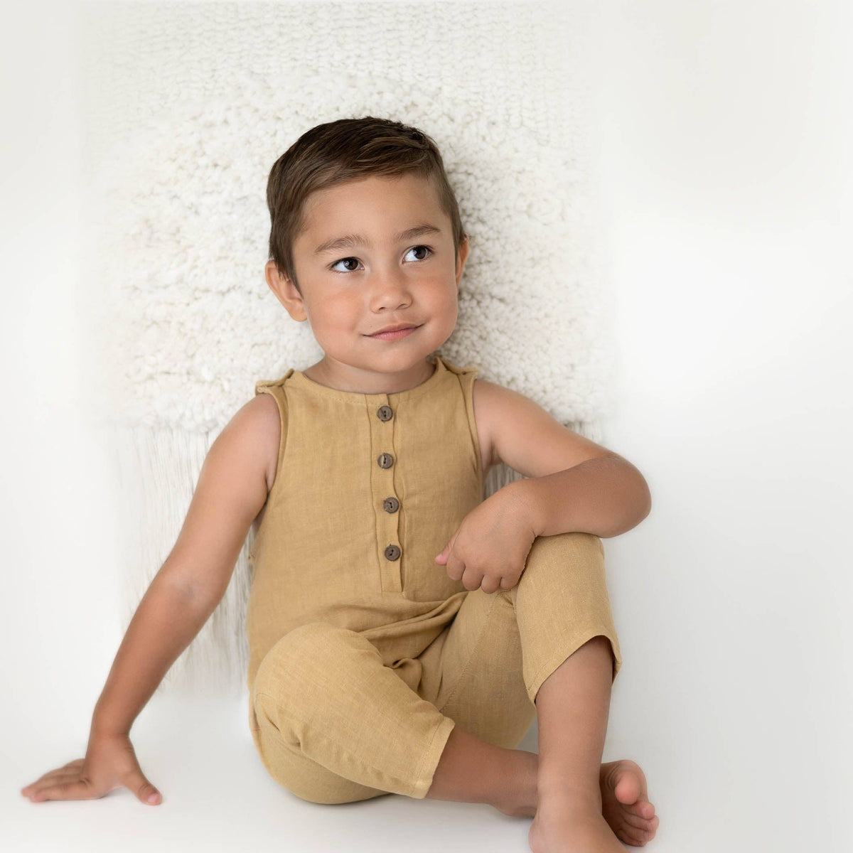 Pierre II Linen Jumper - Mustard / 3-6 monthsUS numeric