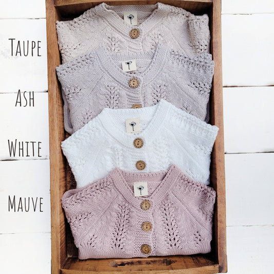 Olesya Cotton Knit Sweater - Mauve / 6-12m