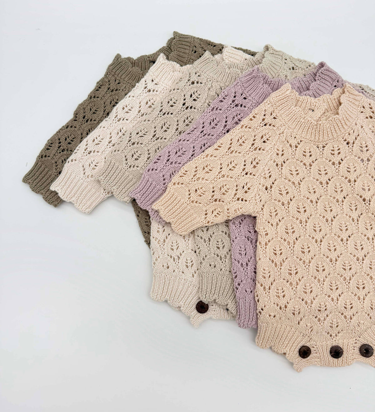 Vintage Pearl Lacy Romper 3pc - 3-6 months