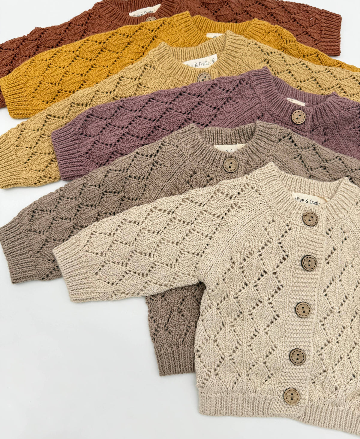 Annie Diamond Cardigan - Plum / 6-12 months