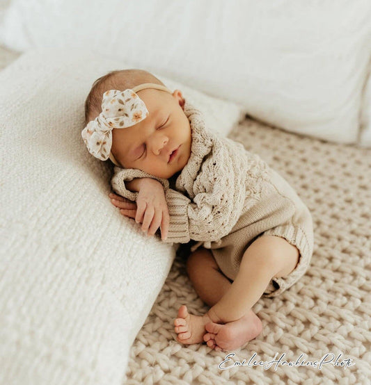 Zoya Knitted Sweater Romper - Taupe / 6-12 months