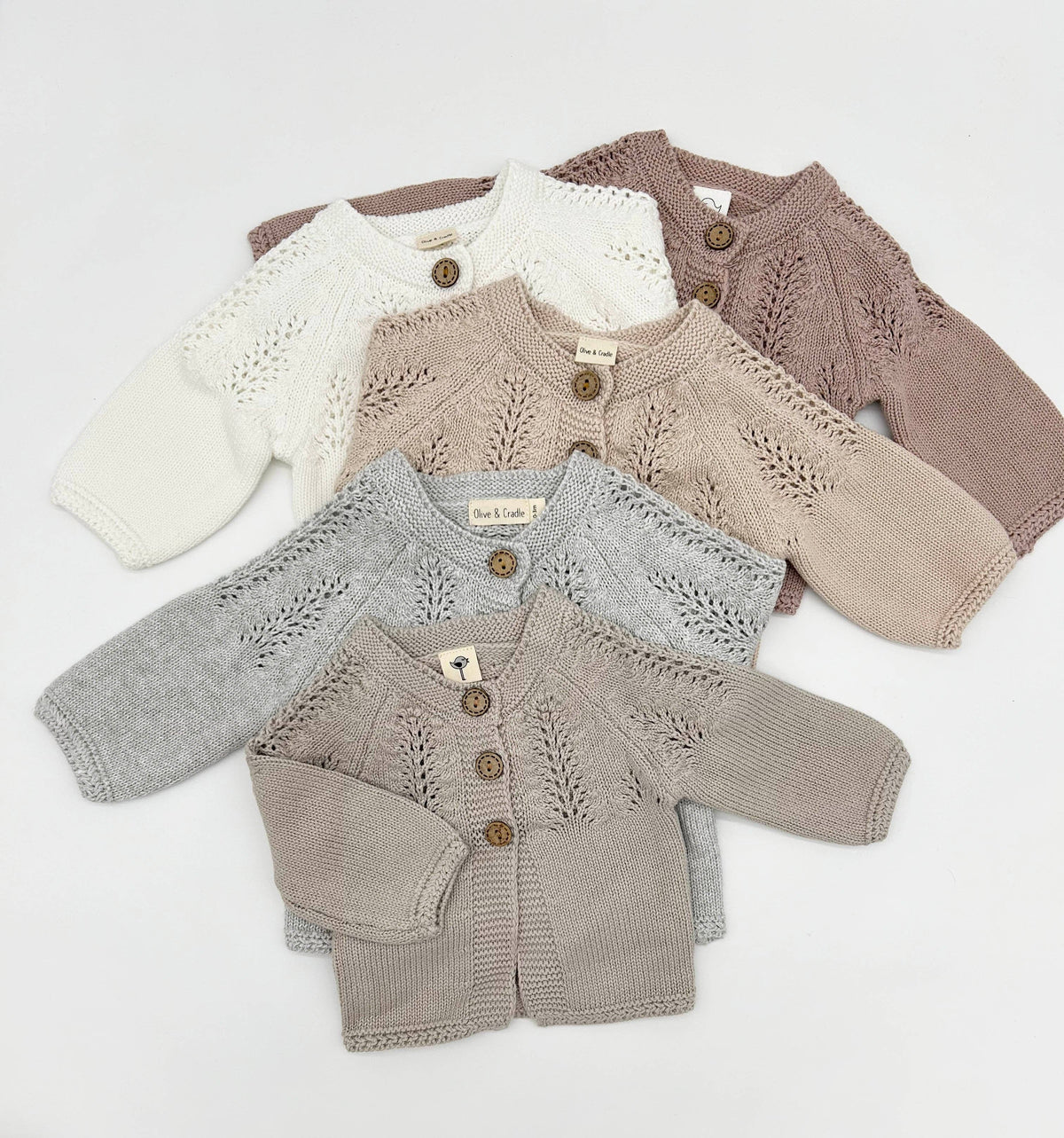 Olesya Cotton Knit Sweater - Mauve / 12-18 months