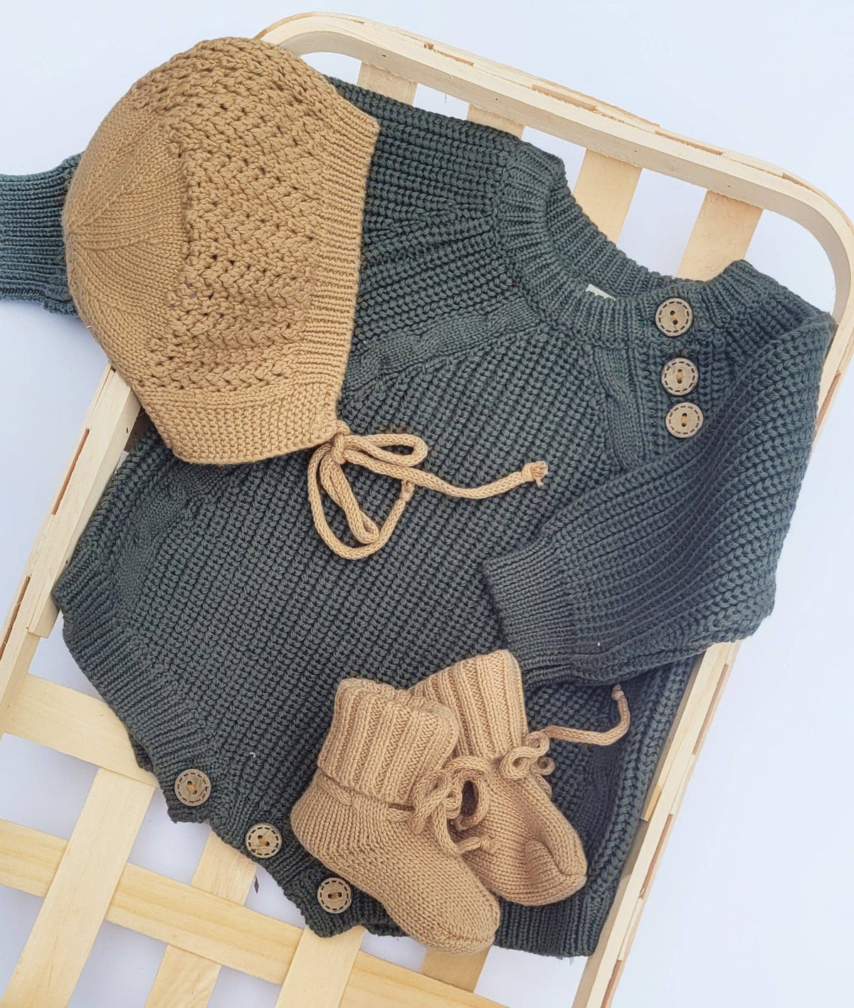 Baby Knit Booties Socks - Mauve / 3-9m