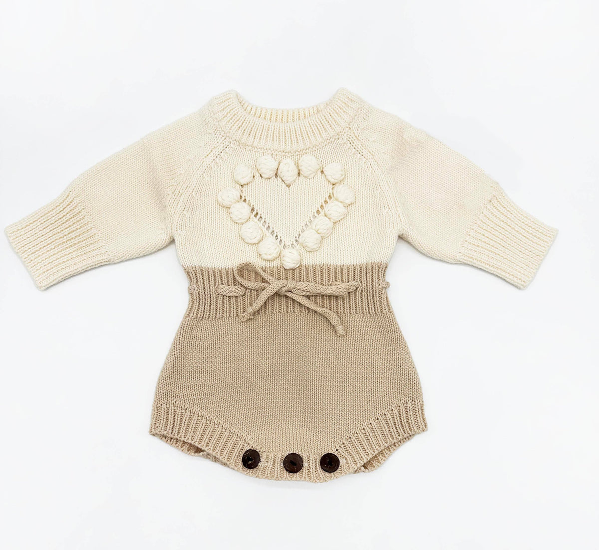 Cream Heart Romper Set - Romper only / 6-12 months