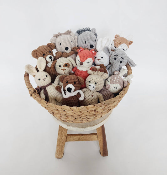 Mini Crochet Animals - Mini DARK Teddy bear