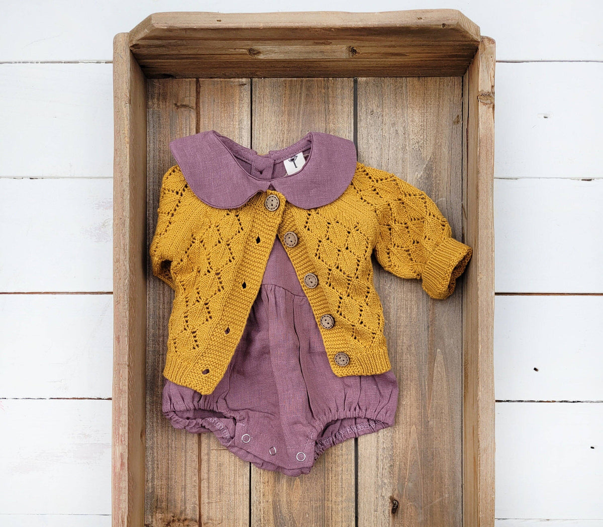Annie Diamond Cardigan - Plum / 6-12 months