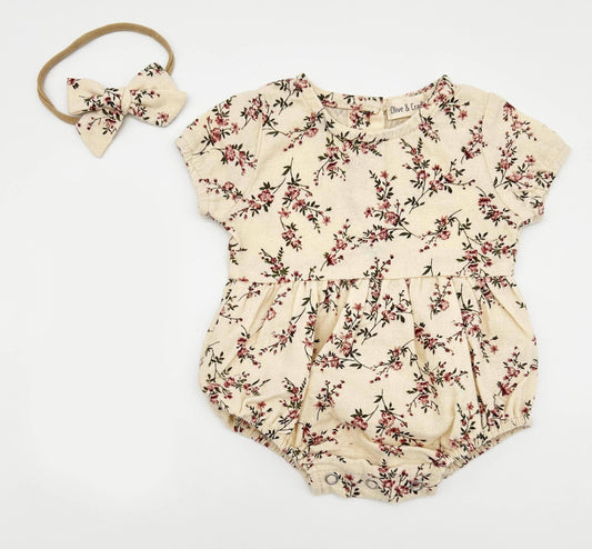 Anessa Romper Set - 2pc set (romper+bow) / 6-9 months US Numeric
