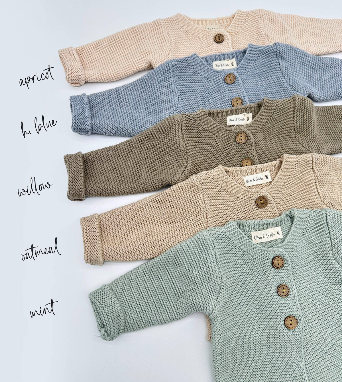 Andi Knitted Cardigan - Heather blue / 6-12 months