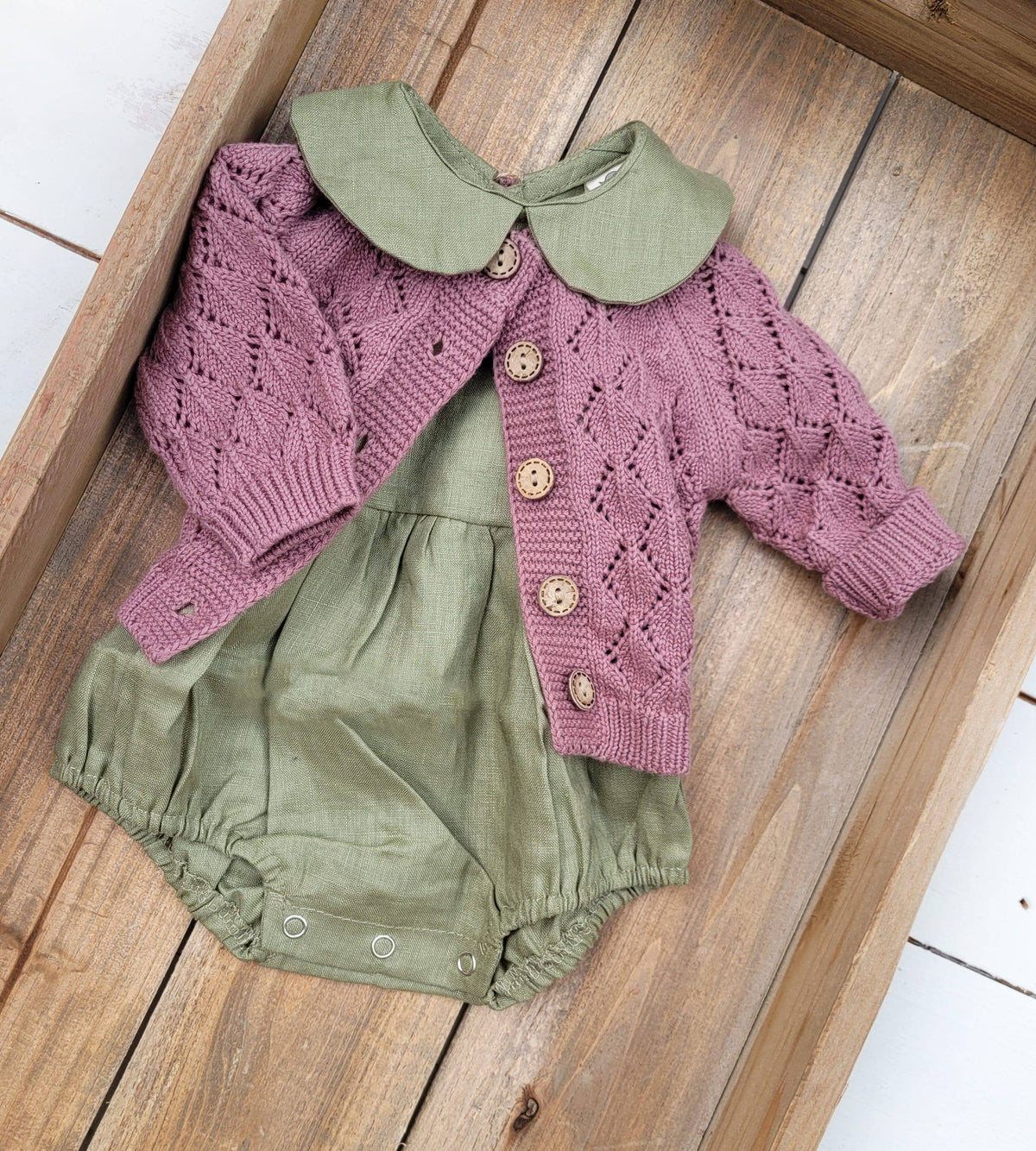 Annie Diamond Cardigan - Plum / 6-12 months