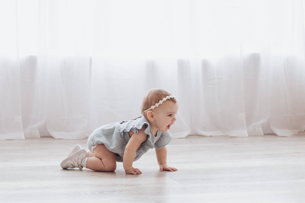 Milana Muslin Bubble Romper + Bow - Lilac / 6-12m