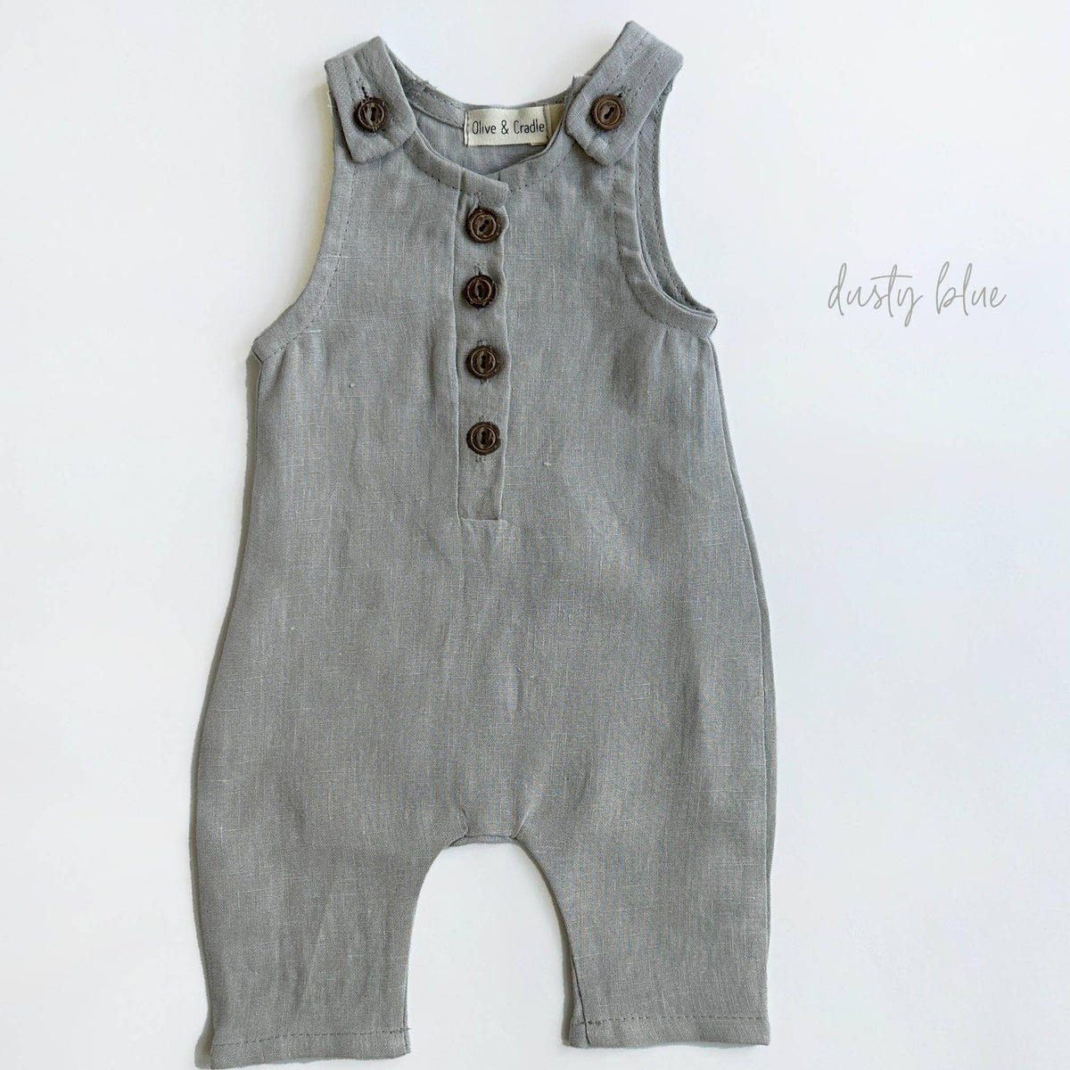 Pierre II Linen Jumper - Dusty blue / 6-12 months
